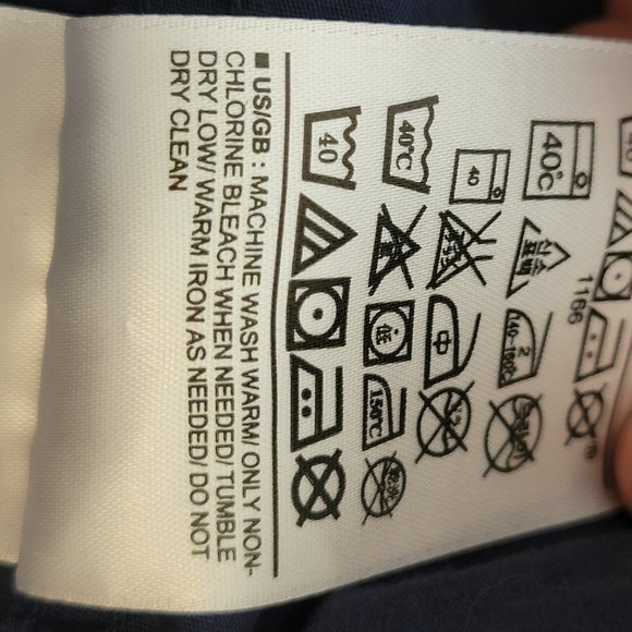 Banana Republic Mens Slim Fit L/S Button Down Shirt Size L Navy with Blue Dots - Picture 11 of 12